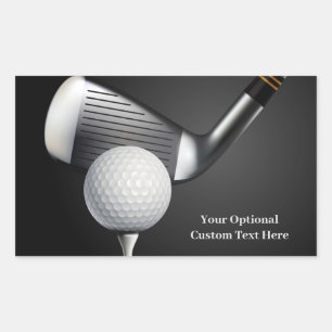Custom Text Golf Rectangular Sticker
