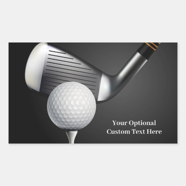 Custom Text Golf Rectangular Sticker (Front)