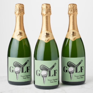Custom Text Golf Sparkling Wine Label