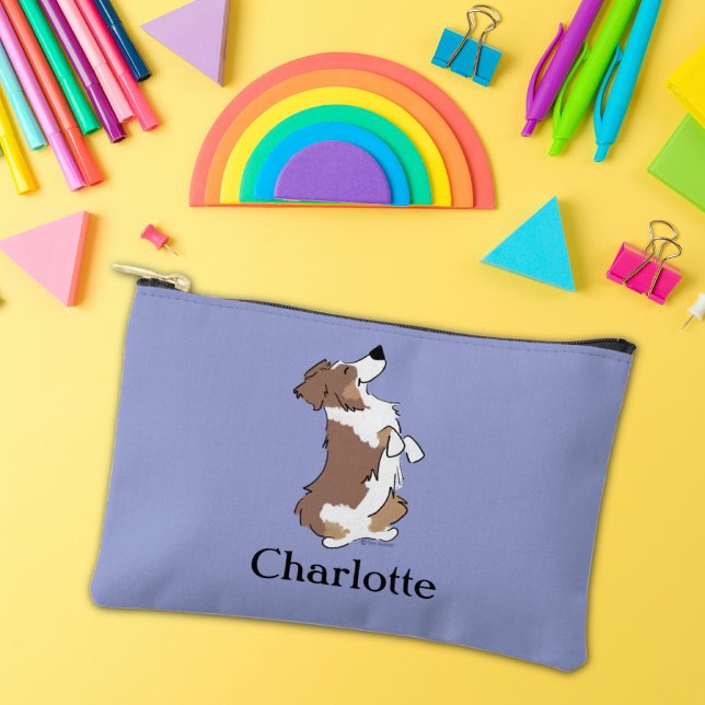 Custom Text Good Dog Aussie Fun Zipper Accessory Pouch (Creator Uploaded)