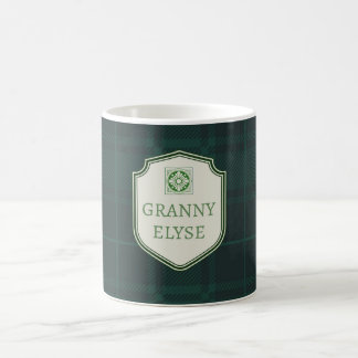 Custom Text Grandma Granny Green Plaid            Coffee Mug