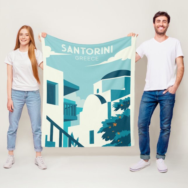 Custom Text Greece Fleece Blanket (In Situ)