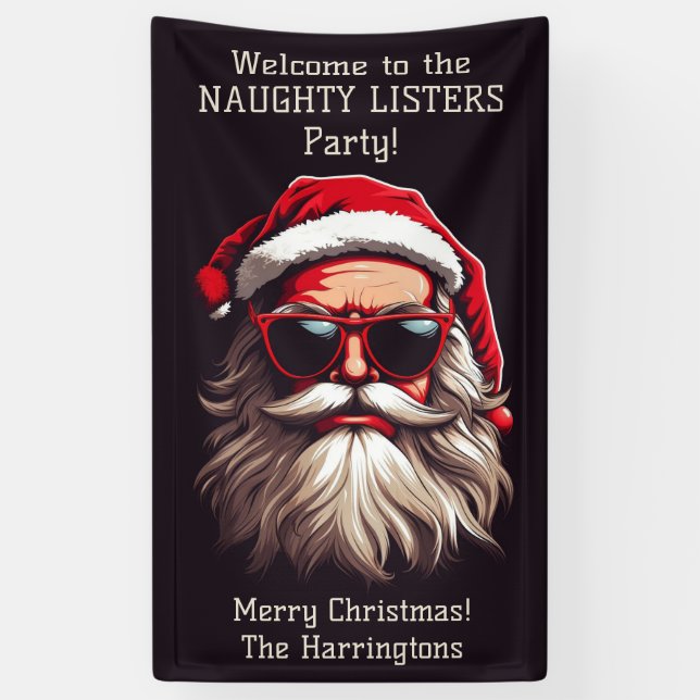 Custom Text Grumpy Santa Banner (Vertical)