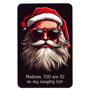 Custom Text Grumpy Santa Magnet