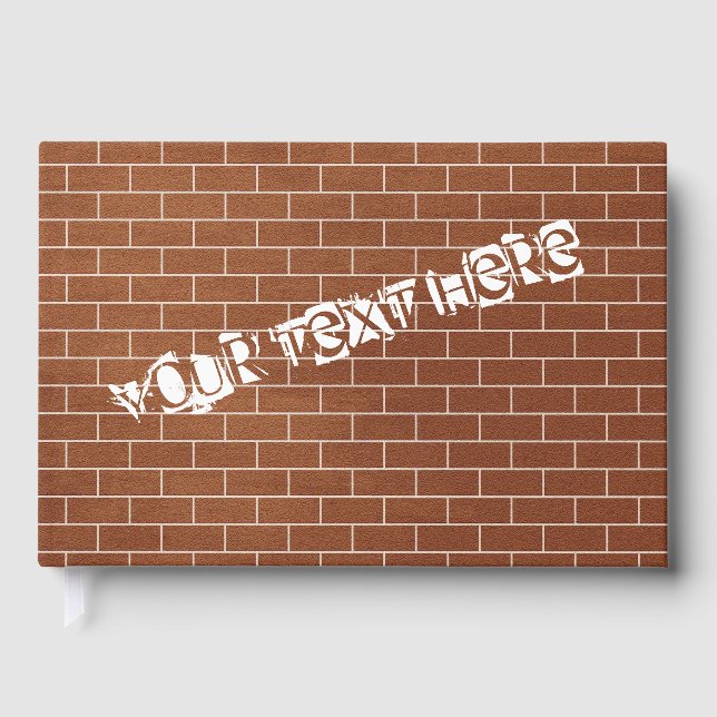 Custom Text Guest Book with Brick Wall (Front)