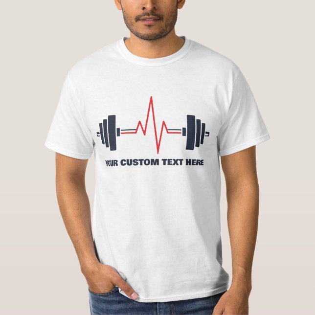 Custom Text Gym Fitness Motivation T-Shirt (Front)