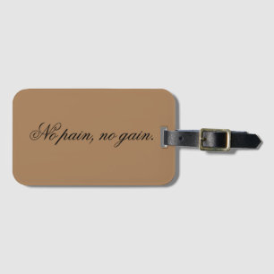 Custom text gym motivation And Light Brown, Luggage Tag