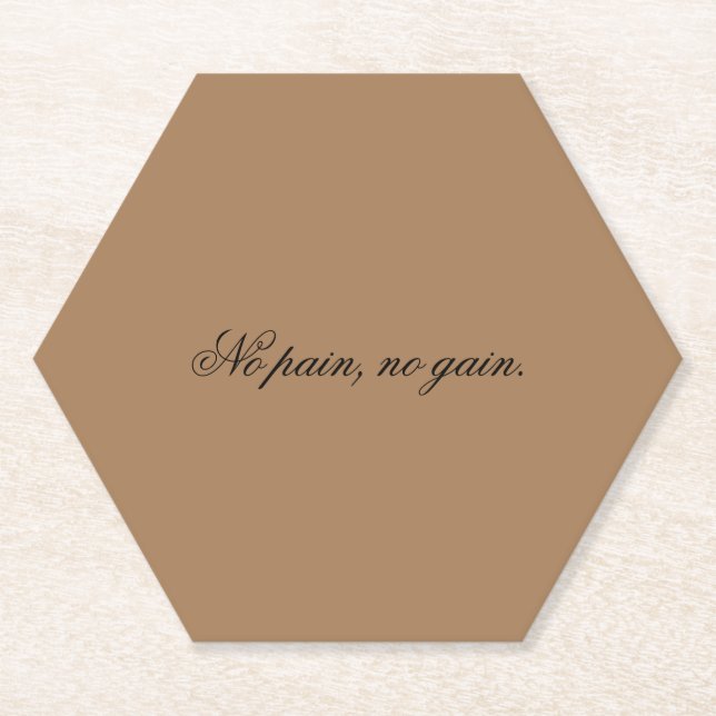 Custom text | gym motivation | And Light Brown Paper Coaster (Front)