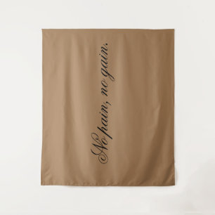 Custom text gym motivation And Light Brown, Tapestry