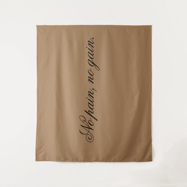 Custom text | gym motivation | And Light Brown, Tapestry (Front)