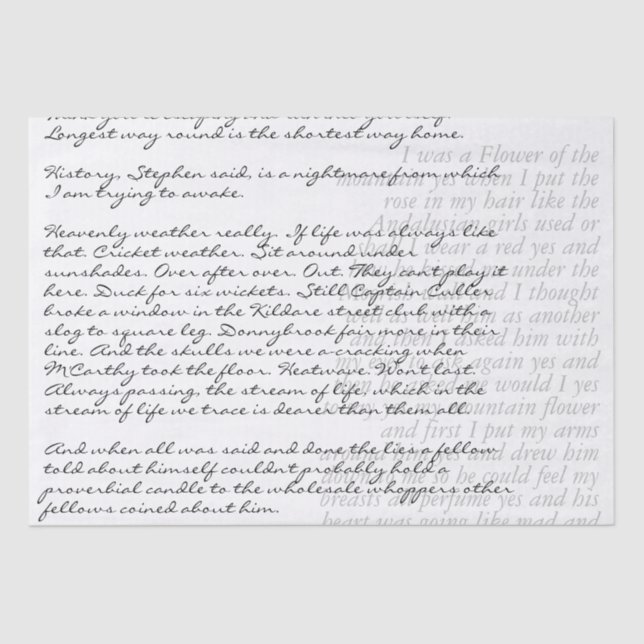 Custom Text Hand Written Letter Script Decoupage Tissue Paper (Front)