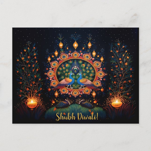 Custom text 🦚🛕🤩 Happy Diwali  Postcard (Front)