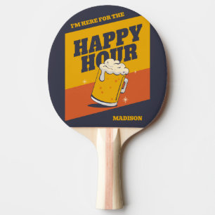 Custom Text Happy Hour Ping Pong Paddle
