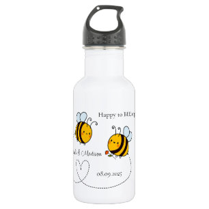 Custom Text Happy Love Bees 532 Ml Water Bottle