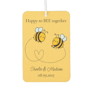 Custom Text Happy Love Bees Car Air Freshener