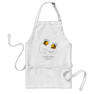 Custom Text Happy Love Bees Standard Apron