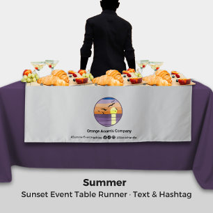 Custom Text & Hashtag · Sunset Event Table Cloth Tapestry