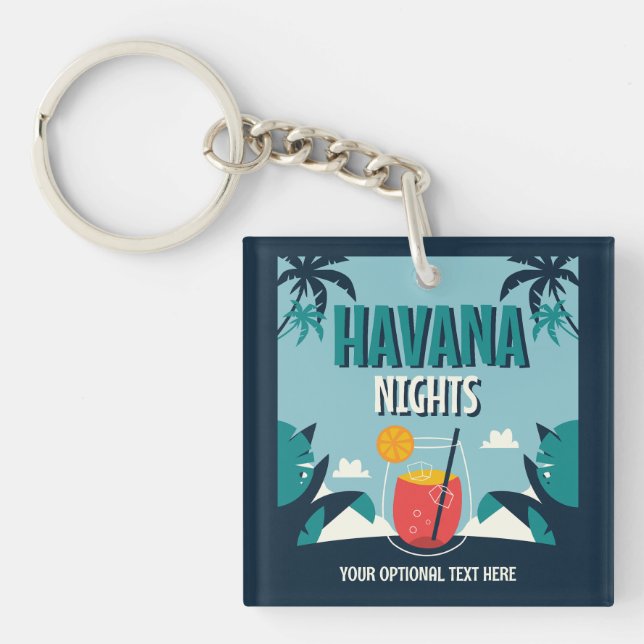 Custom Text "Havana Nights" Key Ring (Front)
