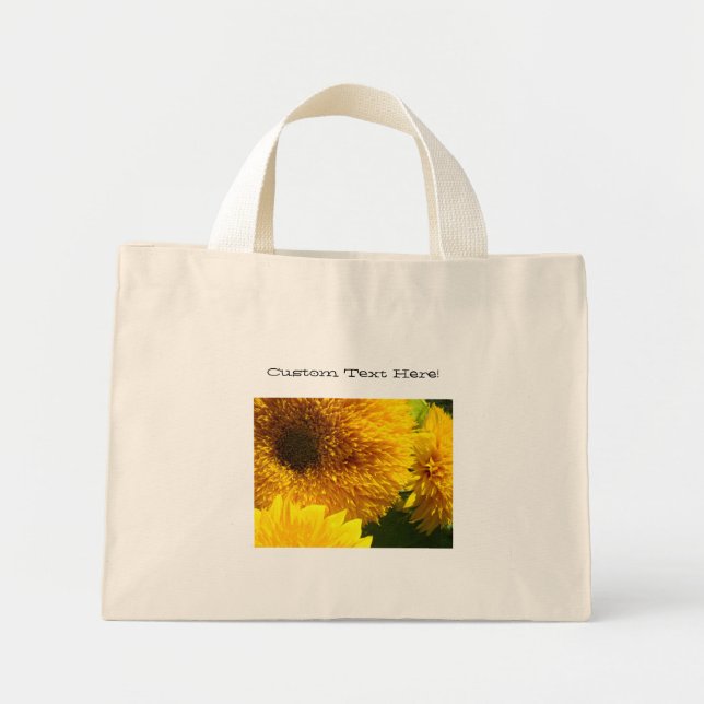 Custom Text Here Yellow Sunflowers Tote bags (Front)