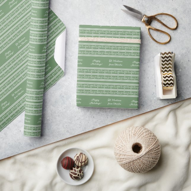 Custom Text Holiday Pattern Wrapping Paper (Crafts)
