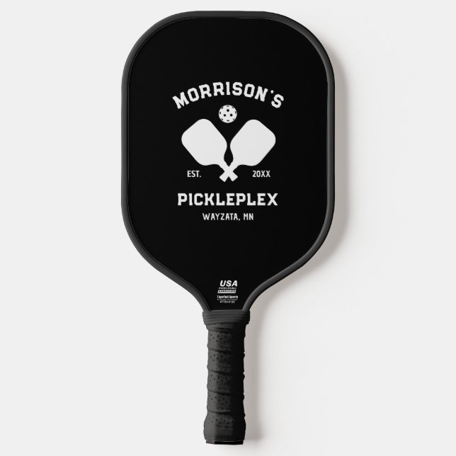 Custom Text Home Court Pickleball Paddle  (Back)