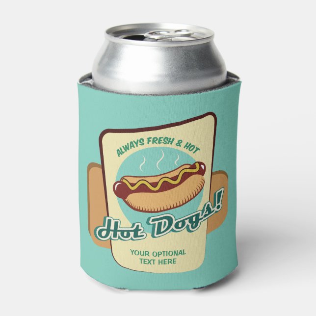 Custom Text Hot Dog Can Cooler (Can Front)