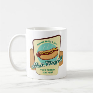 Custom Text Hot Dog Coffee Mug