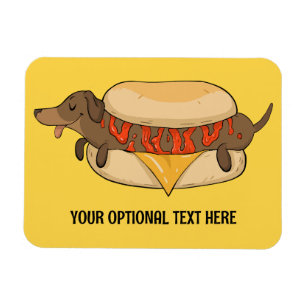 Custom Text Hot Dog Magnet