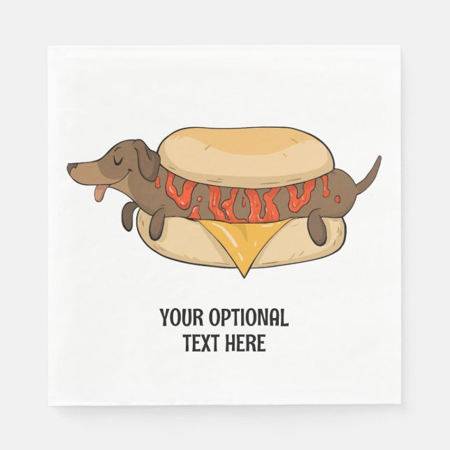 Custom Text Hot Dog Napkin (Front)