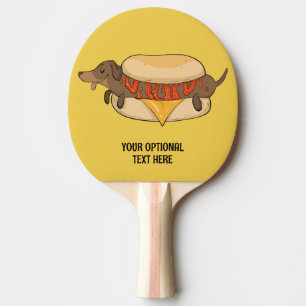 Custom Text Hot Dog Ping Pong Paddle