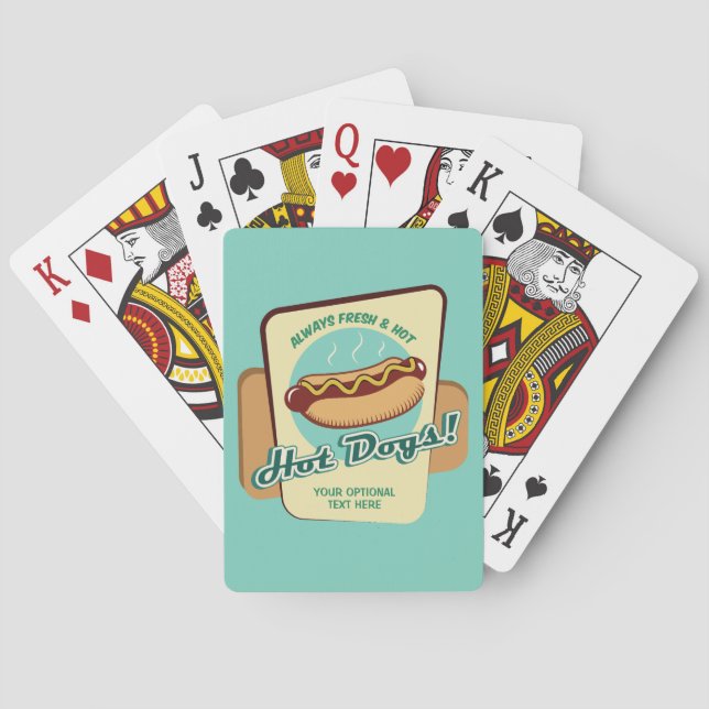 Custom Text Hot Dog Playing Cards (Back)