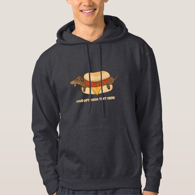 Custom Text Hot Dog T-Shirt Hoodie (Front)