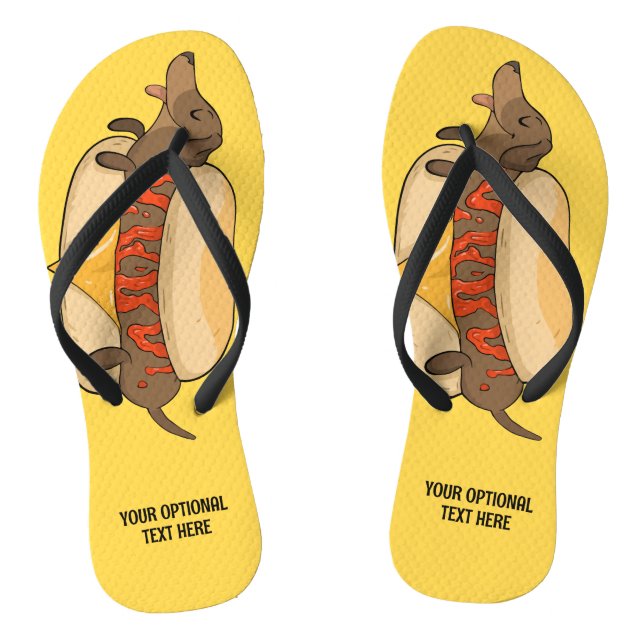 Custom Text Hot Dog Thongs (Footbed)
