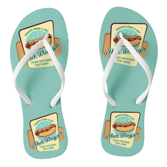 Custom Text Hot Dog Thongs (Footbed)