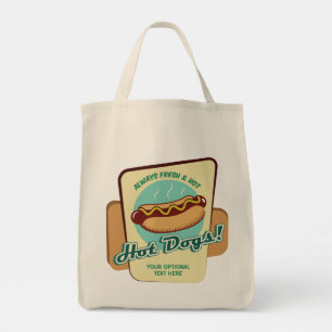 Custom Text Hot Dog Tote Bag