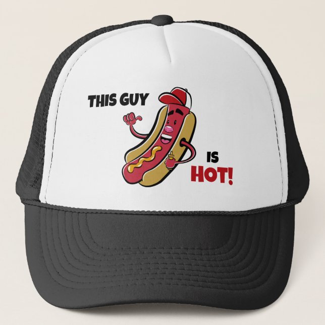 Custom Text Hot Dog Trucker Hat (Front)
