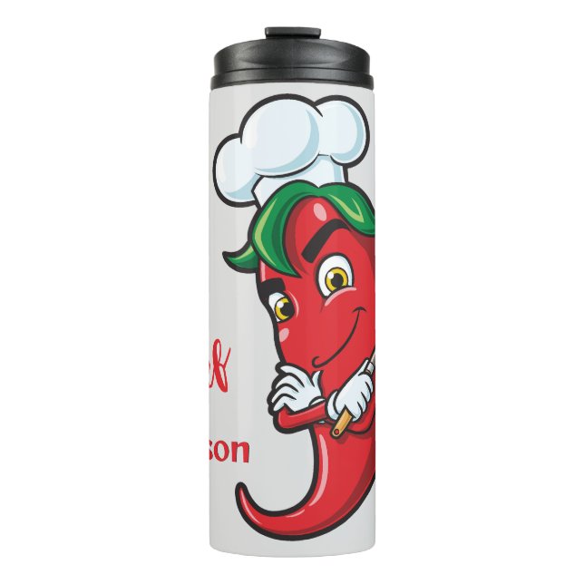 Custom Text Hot Pepper Chef Thermal Tumbler (Front)