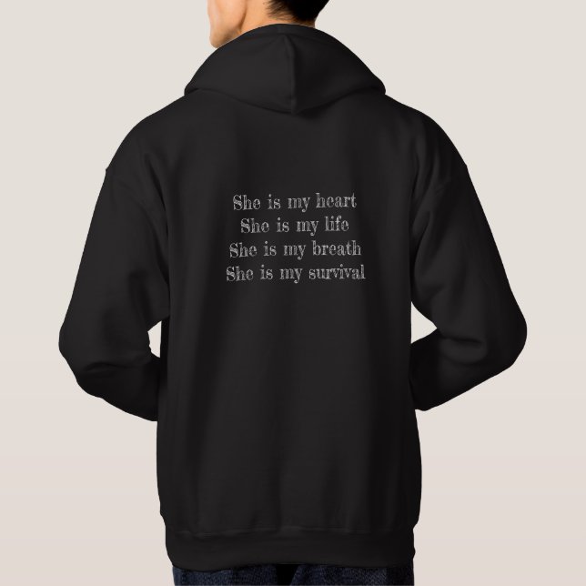 Custom text i love my girlfriend trendy men black hoodie (Back)