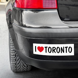 Custom Text I Love Toronto Bumper Sticker