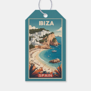 Custom Text Ibiza, Spain Travel Poster Gift Tags