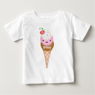 Custom  Text  Ice Cream Cone Baby T-Shirt