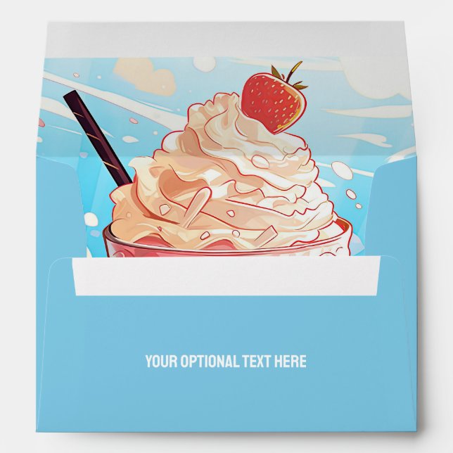 Custom Text Ice Cream Sundae Envelope (Back (Bottom))
