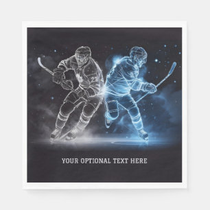 Custom Text Ice Hockey Napkin