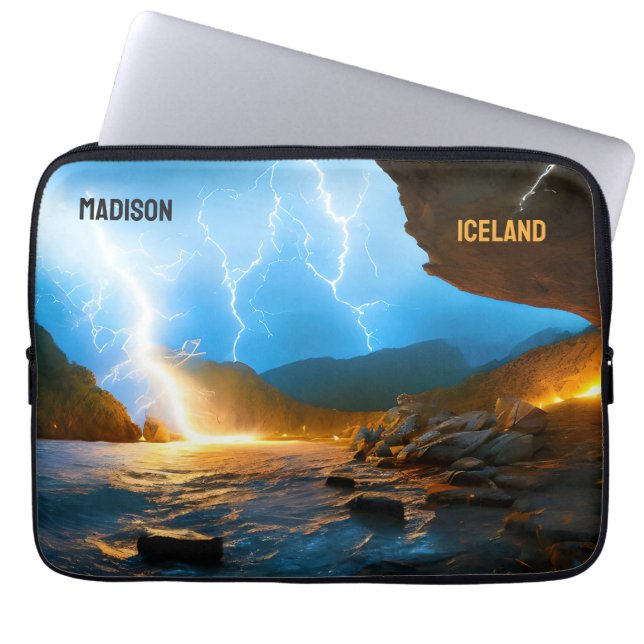 Custom Text Iceland Laptop Sleeve (Front)