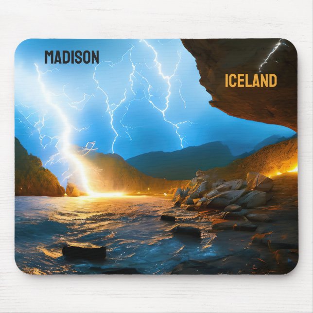 Custom Text Iceland Mouse Pad (Front)