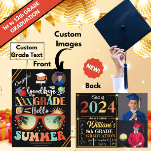 Custom Text & Image Hello Summer Funny Graduation Announcement Postcard