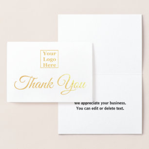 Custom Text Inside Your Logo Here Thank You Foil Card