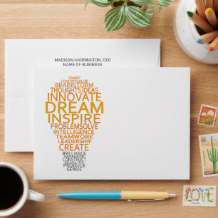 Custom Text Inspirational Light Bulb Envelope