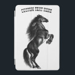 Custom Text iPad Cover Upright Black Wild Horse<br><div class="desc">Upright Black Wild Horse - Painting - Customisable - Choose / Add Your Unique Text - Name / Colours / Font / Size / Elements - Image / more - Make Your Special Gift - Resize and move or remove and add elements / text with customisation tool ! Painting and...</div>
