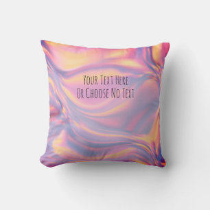 Custom Text/ Iridescent Holographic Metallic Foil Cushion